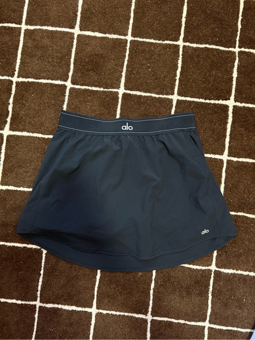 ALO Yoga Black Athletic Skort with Branded Waistband